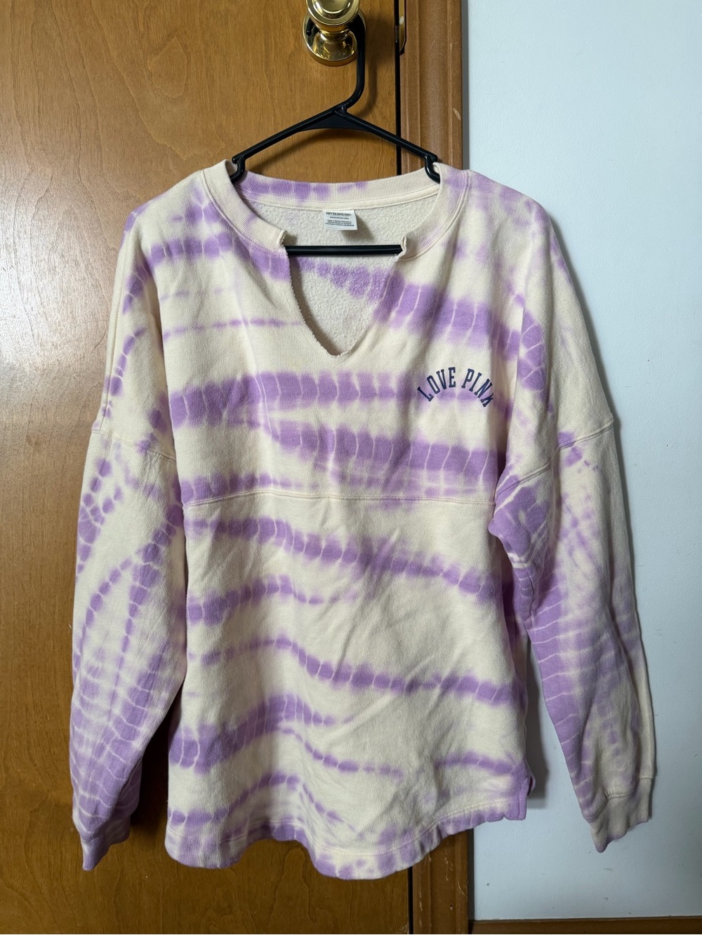 Victoria’s Secret LOVE PINK Tie-Dye Pullover Sweatshirt - Lavender & Cream